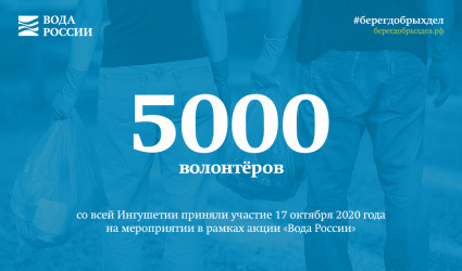 5000 волонтеров со всей Ингушетии приняли участие на мероприятии в рамках акции «Вода России»